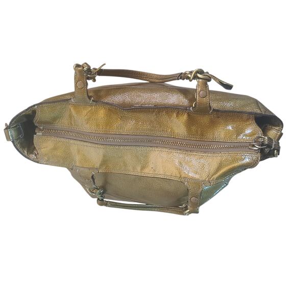 Coach Metallic Gold Patent Leather Tote Bag Chain Handles Large Style 14129 - Picture 7 of 16